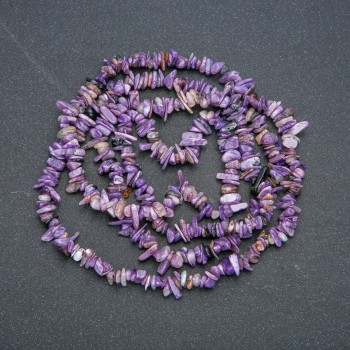 Charoite natural stone strand chips 7x2 mm, length 88 cm +