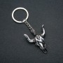 Keychain 'Bull', diameter 47x38mm, length 10cm +/- silver metal