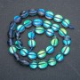 Beads on thread Opal glass Blue Chameleon faceted, diameter 10×7 mm, length 40 cm +