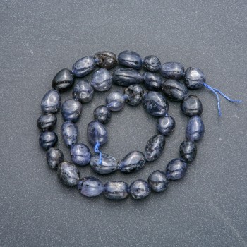 Iolite natural stone beads, faceted, 8x10 mm, 40 cm length +