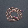 Rhodochrosite natural stone thread, faceted bead, 2 mm diameter, 40 cm length