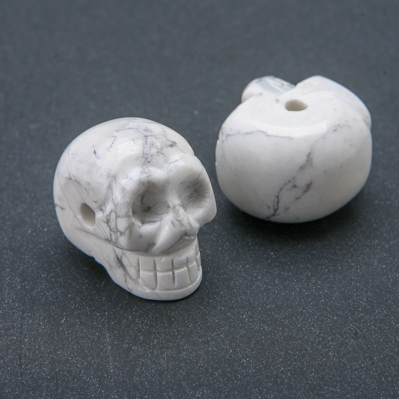 Natural Chalcedony Skull Bead 25x19mm +