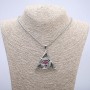 Pendant "Eye in a Triangle" 50x45mm on chain, length 70cm silver-colored metal