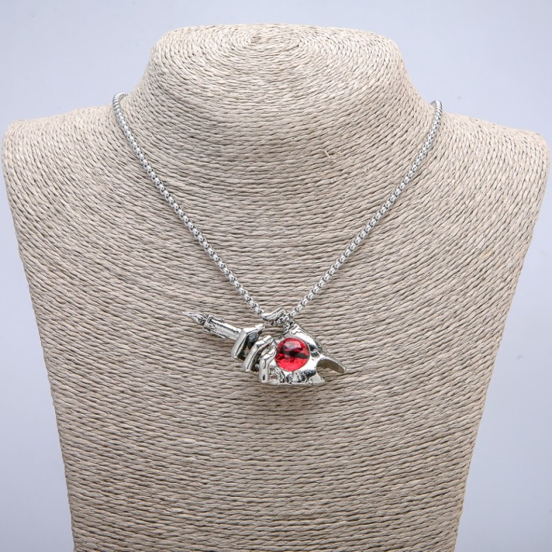 Pendant 'Hand-Candle Dragon's Eye' 60×30mm on chain, length 70 cm, silver-colored metal