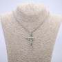 Pendant "Cross" 60x32 mm on a chain, length 70 cm, silver-colored metal