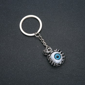 Keychain "Eye", diameter 21 mm, length 9 cm, silver-colored metal