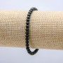 Elastic bracelet with natural shungite, smooth beads, 4 mm diameter, 18 cm long +
