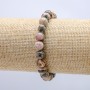 Rhodochrosite Elastic Bracelet with Smooth Beads, 8 mm Diameter, 18 cm Length +