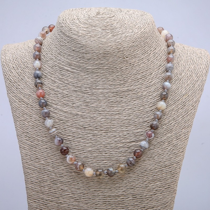 Botswana Agate Beads, Smooth Round Beads, 8mm Diameter, 45cm Length +