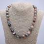 Botswana Agate Necklace with smooth beads, 12 mm diameter, length 45 cm +