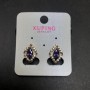 Xuping Earrings 18K Gold Plated Violet Crystal and White Crystals 15x11mm +