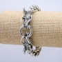 Bracelet-chain 'Dragon Head' silver metal 12x27mm, thickness 10mm, length 20cm +