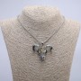 Pendant "Goat skull with dragon eye" 45x45mm on a chain, length 70 cm +- silvery metal