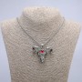Pendant 'Goat Skull with Dragon Eye' 45×45 mm on a chain, length about 70 cm; silver-tone metal