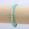 Elastic bracelet with natural amazonite, smooth bead, 6 mm diameter, 18 cm circumference +