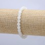 Elastic bracelet with natural adularia, smooth beads, 6mm diameter, 18cm length +