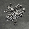 Silvery metal stud earring bases, 4mm diameter, 14mm length, 30 pcs +