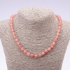Necklace with natural chalcedony beads — smooth round beads, 8 mm diameter, length 45 cm