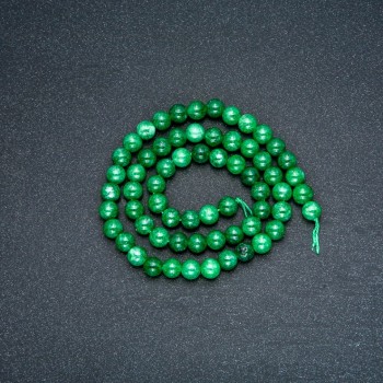 Chrysoprase imitation beads on thread, smooth 6 mm beads, 38 cm long +