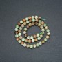 Beads on thread, natural stone, Green Jasper, smooth round bead, 6mm diameter, 38cm length +