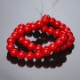 Coral Beads on Thread (Pressed) - Smooth Spheres, 12 mm Diameter, 40 cm Length