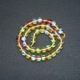 Opal glass beads on string, Yellow-Red Chameleon, smooth bead, 8 mm diameter, 38 cm length +