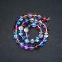 Opal glass beads on thread, chameleon flower-color assortment, smooth round beads, 10 mm diameter, 38 cm length +