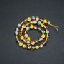 Beads on thread, Opal Glass, Yellow Chameleon, Smooth Ball, 8 mm diameter, 38 cm length +