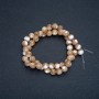 Beads on thread - natural beige mother-of-pearl. Smooth bead, diameter 8 mm, length 39 +