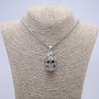 Pendant 'Skull-Captain' 50x22mm on a chain, length 65 cm, silver metal color