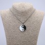 Pendant Yin Yang 37x25mm on a chain, length 65 cm, metal color silver