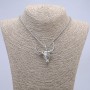 Pendant "Bull's Skull" 40x45 mm on a chain, length 70 cm, silver-toned metal