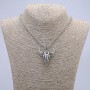 Goat Skull Pendant 47×38 mm on Chain, 70 cm Long, Silver-Colored Metal
