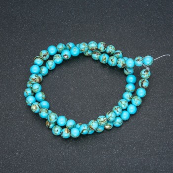 Imperial Jasper Turquoise Beads (Pressed) Smooth Bead, 6mm Diameter, 40cm Length
