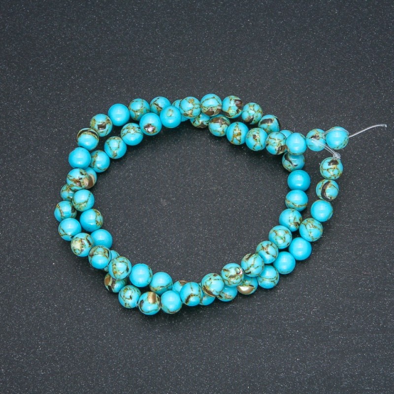Imperial Jasper Turquoise Beads (Pressed) Smooth Bead, 6mm Diameter, 40cm Length