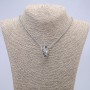 Pendant Ring 24×7 mm on chain, length 70 cm, silver-colored metal