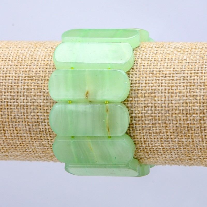 Elastic bracelet Onyx (pressed) smooth link 33×13 mm+