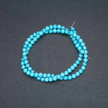 Turquoise beads (pressed) smooth ball, diameter 4mm + -, length 40cm +