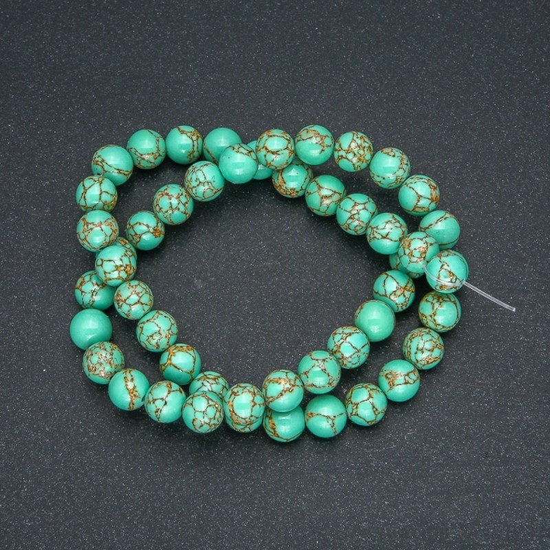 Imperial Jasper green beads (pressed) smooth round beads, 8mm diameter + -, length 40cm +