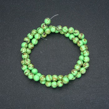 Beads Imperial Jasper Salad Green (pressed) Smooth Round Beads, 6mm Diameter, 40cm Length +