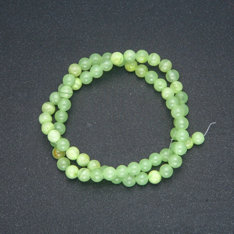 Beads on a thread, natural stone Onyx, smooth spheres, 6 mm diameter, length 40 cm