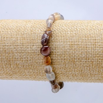 Elastic Botswana agate bracelet, faceted, 8x6 mm diameter