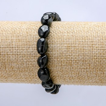 Elastic agate bracelet — faceted, diameter 8×10 mm+