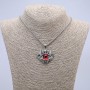 Pendant 'Eye of the Demon' 45x40 mm on a chain, length 70 cm, silver-colored metal