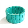 Elastic bracelet with green turquoise veining 'Big Wave'