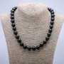 Shungite beads necklace with smooth spheres, diameter 12 mm ±, length 45 cm ±