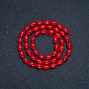 Beads on a thread, natural coral seed beads, diameter 8×5 mm, length 40+