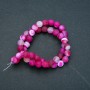 Beads on thread, natural raspberry agate, matte, 8mm diameter, 37cm length +