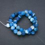 Beads on a string of natural blue matte agate, diameter 10 mm, length 37 cm +
