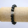 Elastic Shungite Bracelet (name), diameter 10mm+, Leopard pattern, length 18cm+